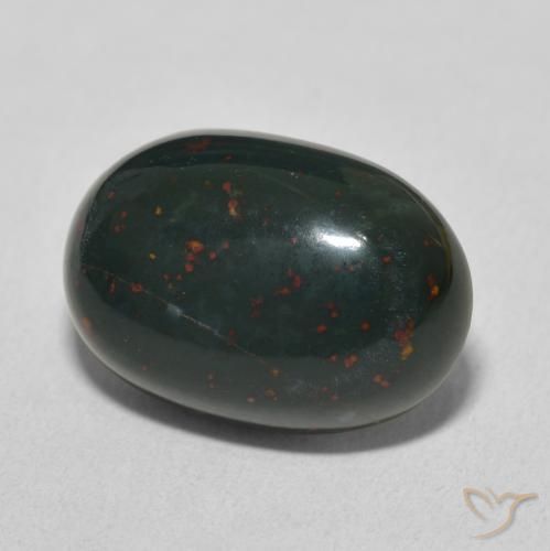 Pierre de sang Forêt verte naturelle ovale, 9.32 ct, Opaque