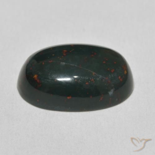 Pierre de sang Forêt verte naturelle ovale, 9.32 ct, Opaque