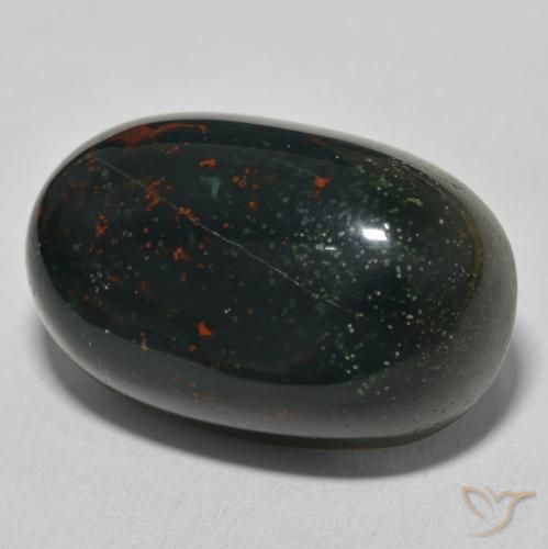 Pierre de sang Forêt verte naturelle ovale, 39.29 ct, Opaque