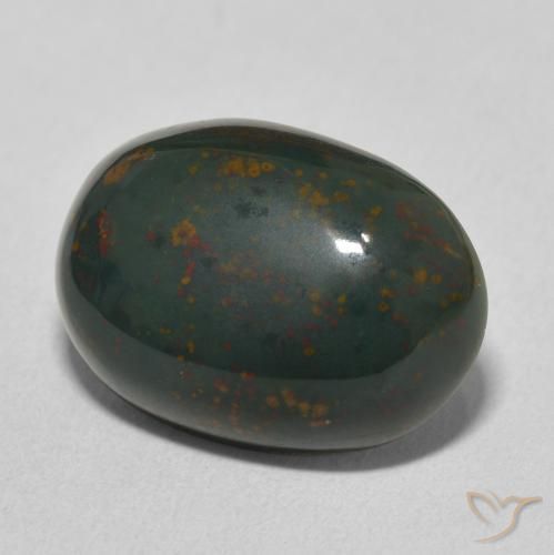 Pierre de sang Vert foncé naturelle ovale, 10.28 ct, Opaque