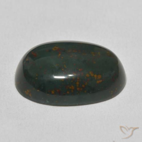 Pierre de sang Vert foncé naturelle ovale, 10.28 ct, Opaque