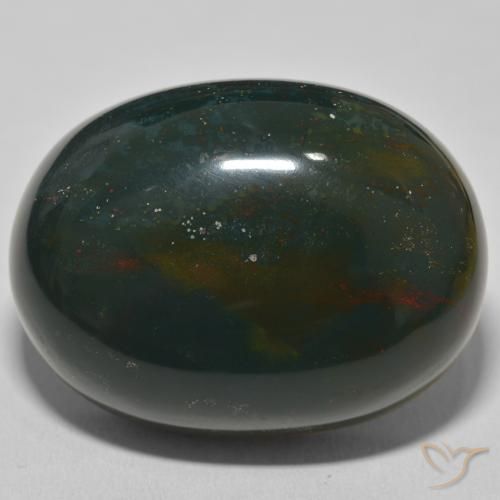 88.29ct Naturel Forêt verte Pierre de sang, ovale, Opaque