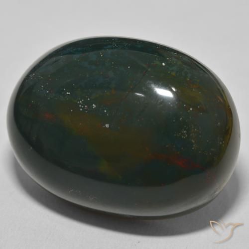 Pierre de sang Forêt verte naturelle ovale, 88.29 ct, Opaque