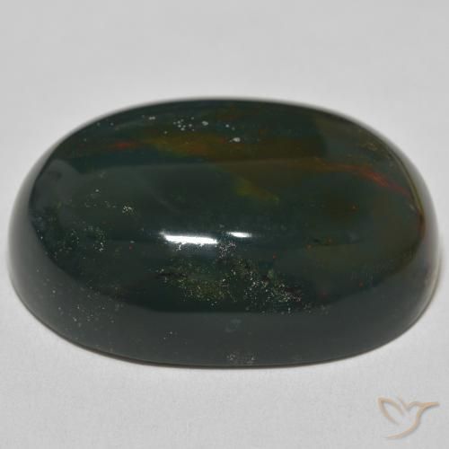 Pierre de sang Forêt verte naturelle ovale, 88.29 ct, Opaque