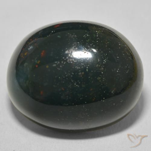 32.86ct Naturel Forêt verte Pierre de sang, ovale, Opaque