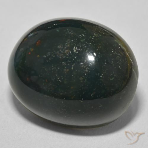 Pierre de sang Forêt verte naturelle ovale, 32.86 ct, Opaque