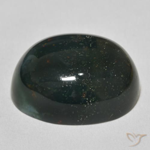 Pierre de sang Forêt verte naturelle ovale, 32.86 ct, Opaque