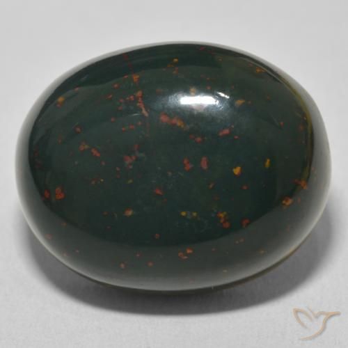 31.63ct Naturel Vert multicolore Pierre de sang, ovale, Opaque