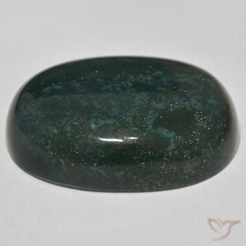 Pierre de sang Vert foncé naturelle ovale, 76.31 ct, Opaque