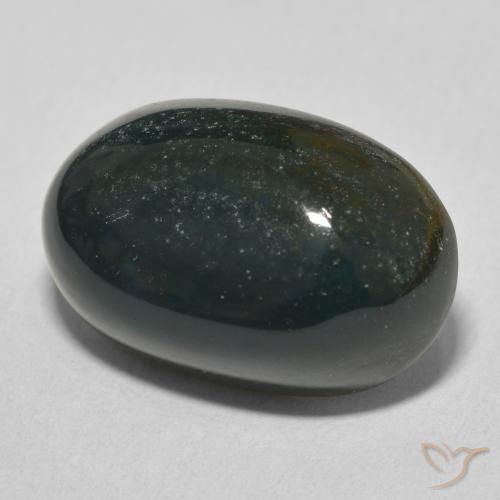 Pierre de sang Forêt verte naturelle ovale, 15.71 ct, Opaque