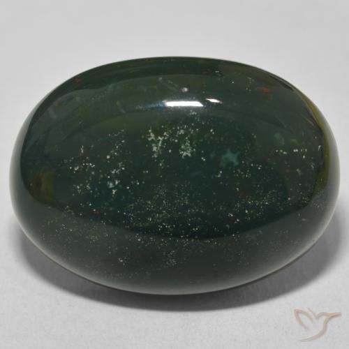 30.57ct Naturel Vert multicolore Pierre de sang, ovale, Opaque