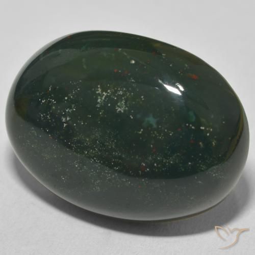 Pierre de sang Vert multicolore naturelle ovale, 30.57 ct, Opaque