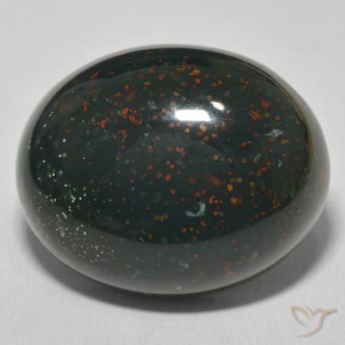 27.95ct Naturel Vert multicolore Pierre de sang, ovale, Opaque
