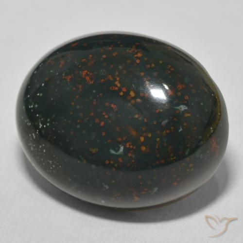 Pierre de sang Vert multicolore naturelle ovale, 27.95 ct, Opaque