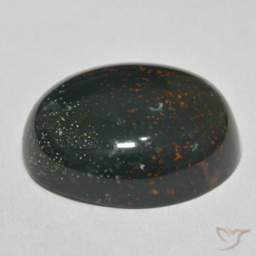 Pierre de sang Vert multicolore naturelle ovale, 27.95 ct, Opaque