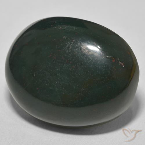 Pierre de sang Vert foncé naturelle ovale, 26.46 ct, Opaque