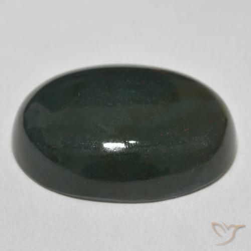 Pierre de sang Vert foncé naturelle ovale, 26.46 ct, Opaque
