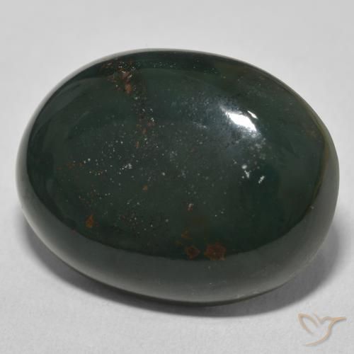 Pierre de sang Vert foncé naturelle ovale, 23.59 ct, Opaque