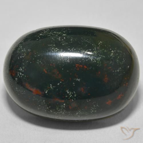 30.81ct Naturel Vert multicolore Pierre de sang, ovale, Opaque