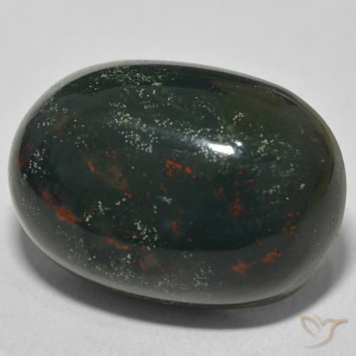 Pierre de sang Vert multicolore naturelle ovale, 30.81 ct, Opaque