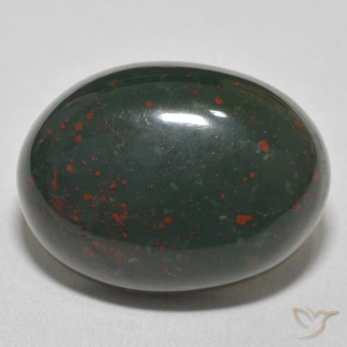 21.79ct Naturel Vert et rouge Pierre de sang, ovale, Opaque