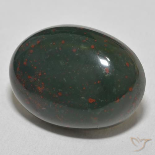 Pierre de sang Vert et rouge naturelle ovale, 21.79 ct, Opaque