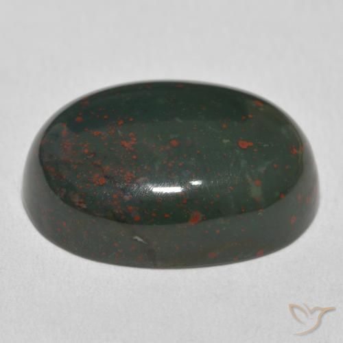Pierre de sang Vert et rouge naturelle ovale, 21.79 ct, Opaque