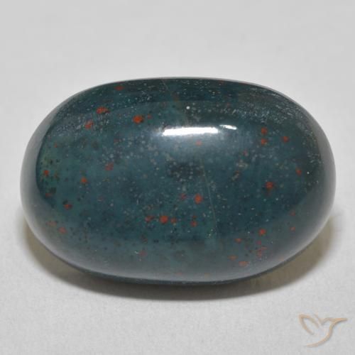 20.93ct Naturel Vert multicolore Pierre de sang, ovale, Opaque