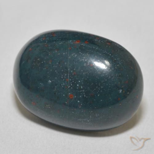Pierre de sang Vert bleuâtre naturelle ovale, 18.39 ct, Opaque