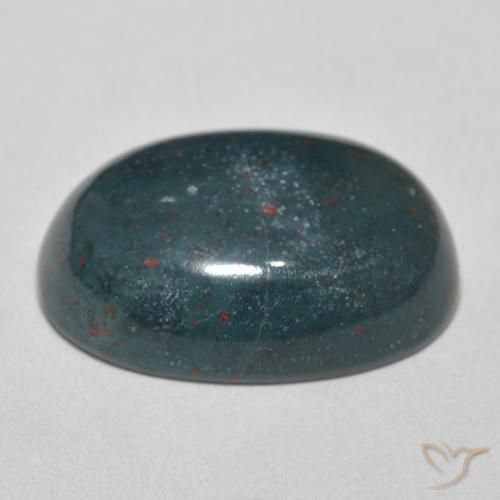 Pierre de sang Vert bleuâtre naturelle ovale, 18.39 ct, Opaque