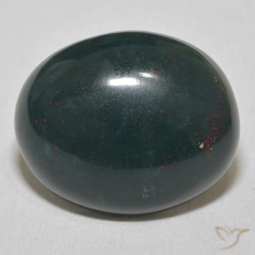 17.00ct Naturel Vert foncé moyen Pierre de sang, ovale, Opaque