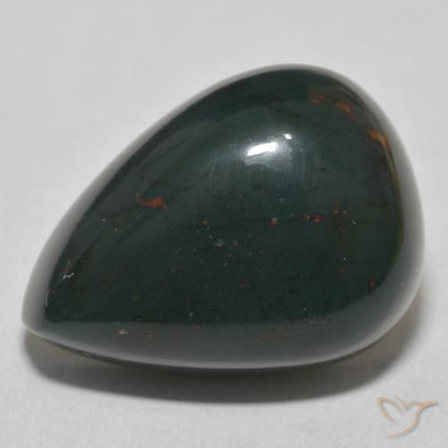 32.84ct Naturel Vert multicolore Pierre de sang, En forme de poire, Opaque