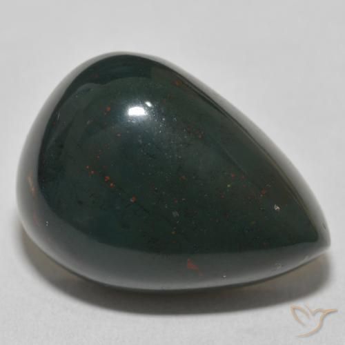 Pierre de sang Vert multicolore naturelle En forme de poire, 32.84 ct, Opaque