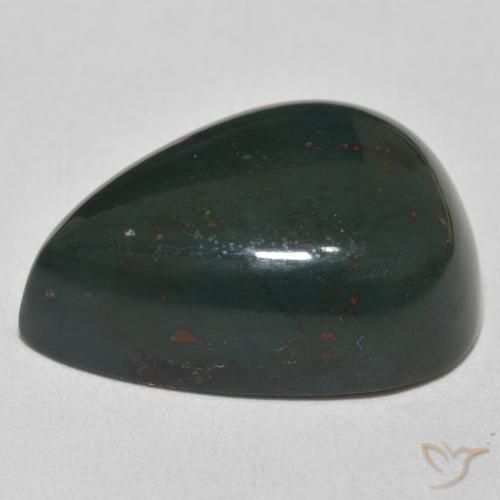 Pierre de sang Vert multicolore naturelle En forme de poire, 32.84 ct, Opaque