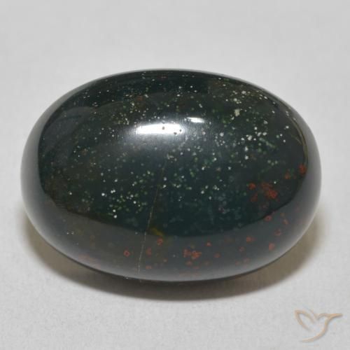 16.56ct Naturel Forêt verte Pierre de sang, ovale, Opaque