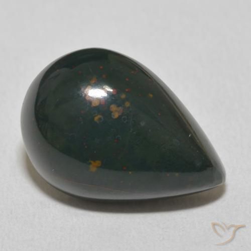 Pierre de sang Vert foncé naturelle En forme de poire, 10.92 ct, Opaque