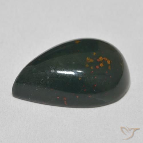Pierre de sang Vert foncé naturelle En forme de poire, 10.92 ct, Opaque