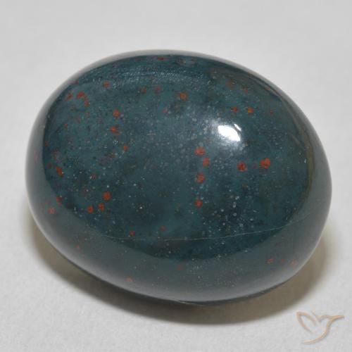 Pierre de sang Vert multicolore naturelle ovale, 20.63 ct, Opaque