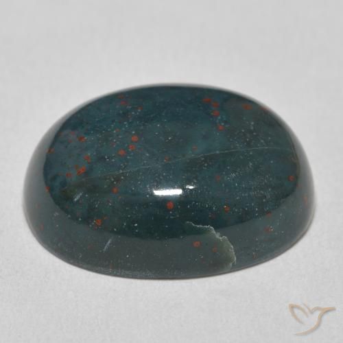 Pierre de sang Vert multicolore naturelle ovale, 20.63 ct, Opaque