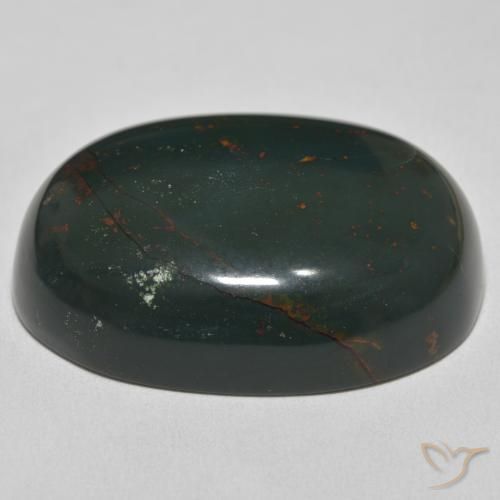 Pierre de sang Vert foncé naturelle ovale, 102.70 ct, Opaque