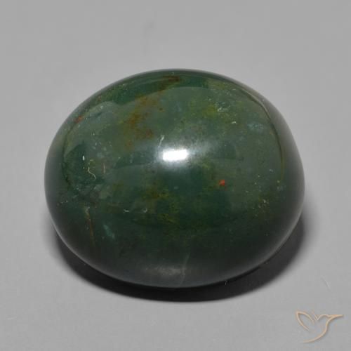 40.68ct Naturel Vert terreux Pierre de sang, ovale, Opaque