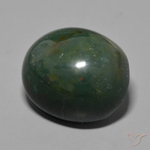 Pierre de sang Vert terreux naturelle ovale, 40.68 ct, Opaque