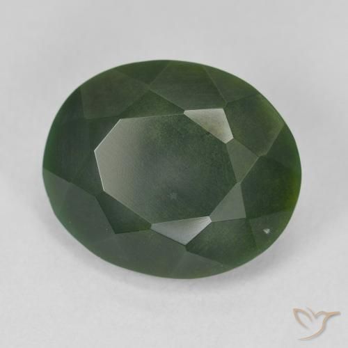 Pierre de sang Vert moyen naturelle ovale, 7.96 ct, Opaque
