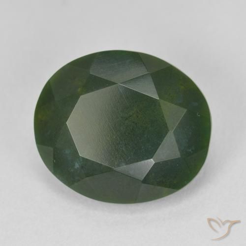Pierre de sang Vert terreux naturelle ovale, 9.39 ct, Opaque