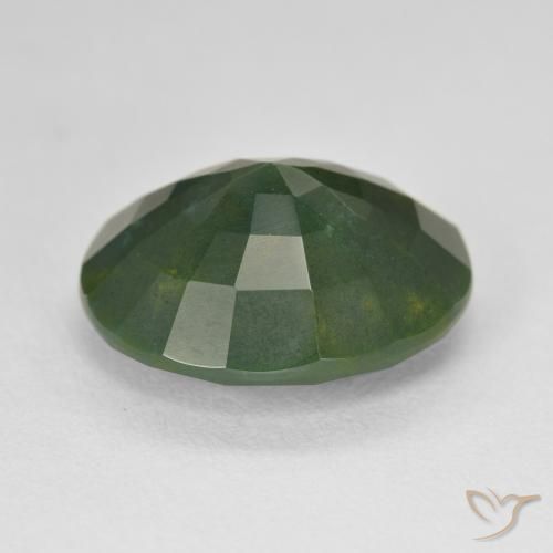 Pierre de sang Vert terreux naturelle ovale, 9.39 ct, Opaque