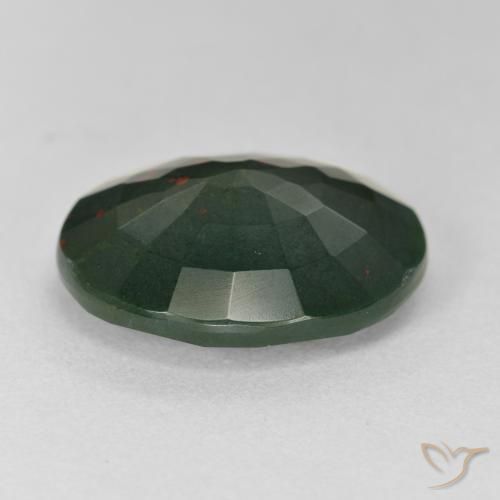 Pierre de sang Vert multicolore naturelle ovale, 10.38 ct, Opaque