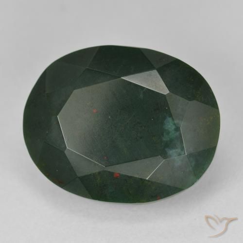 Pierre de sang Vert multicolore naturelle ovale, 21.50 ct, Opaque