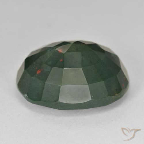 Pierre de sang Vert multicolore naturelle ovale, 21.50 ct, Opaque