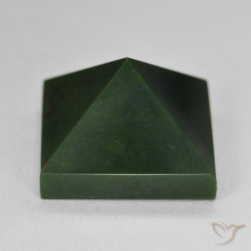 14.38ct Naturel Forêt verte Pierre de sang, Carré, Opaque