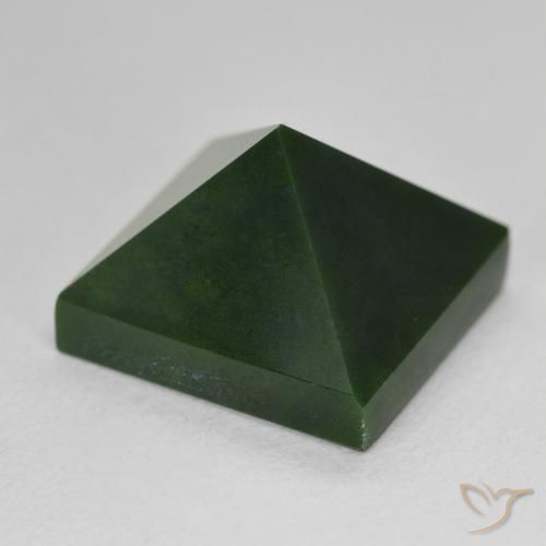 Pierre de sang Forêt verte naturelle Carré, 14.38 ct, Opaque